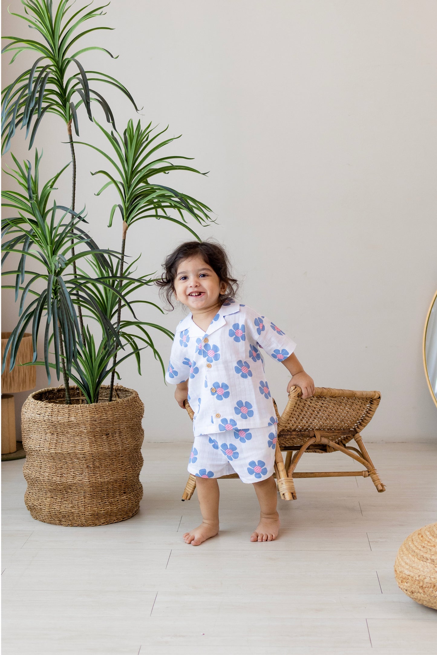 Sunny Shirt & Breezy Shorts Set - Berry Blossom