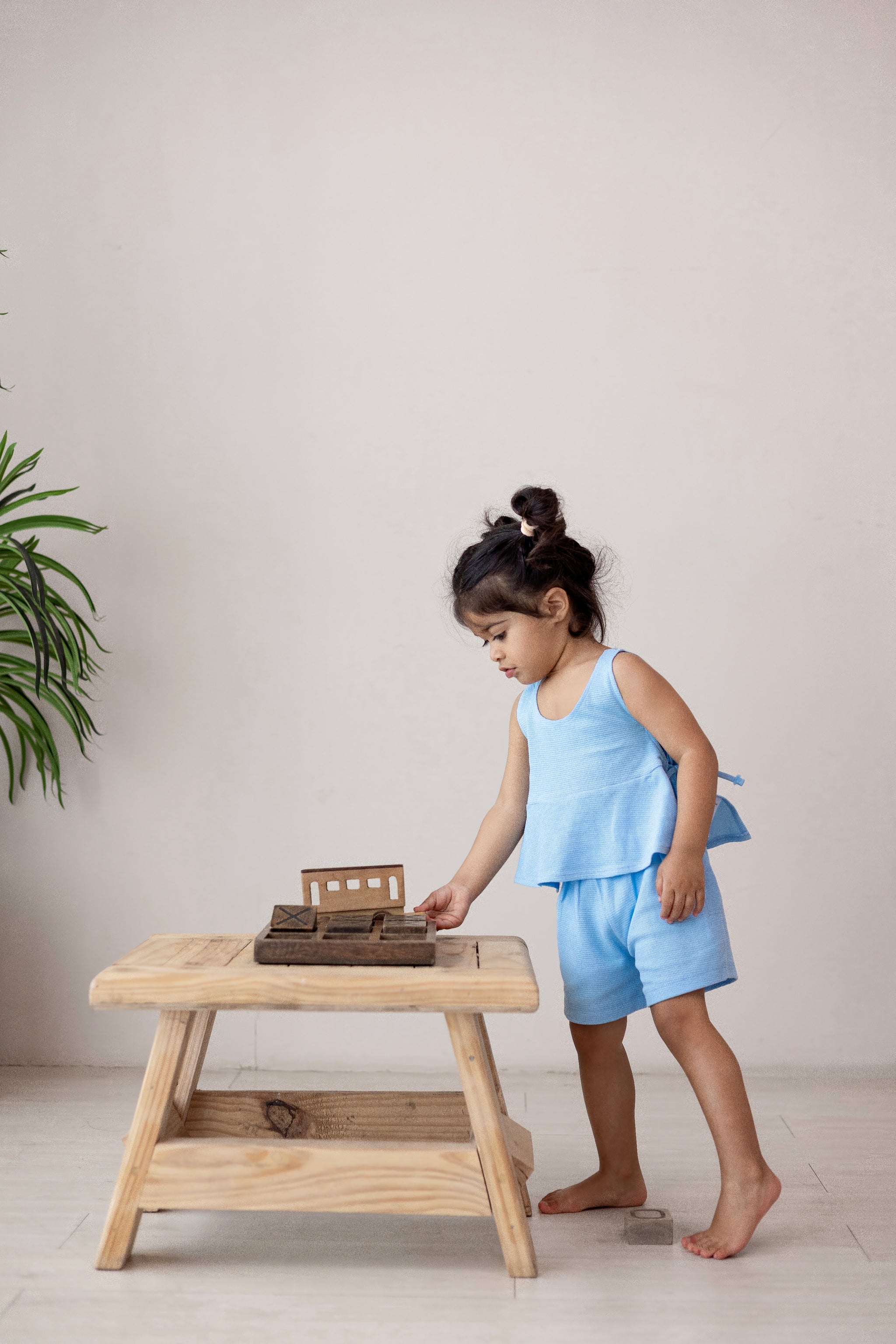 Bloom Top & Shorts Set - Blue