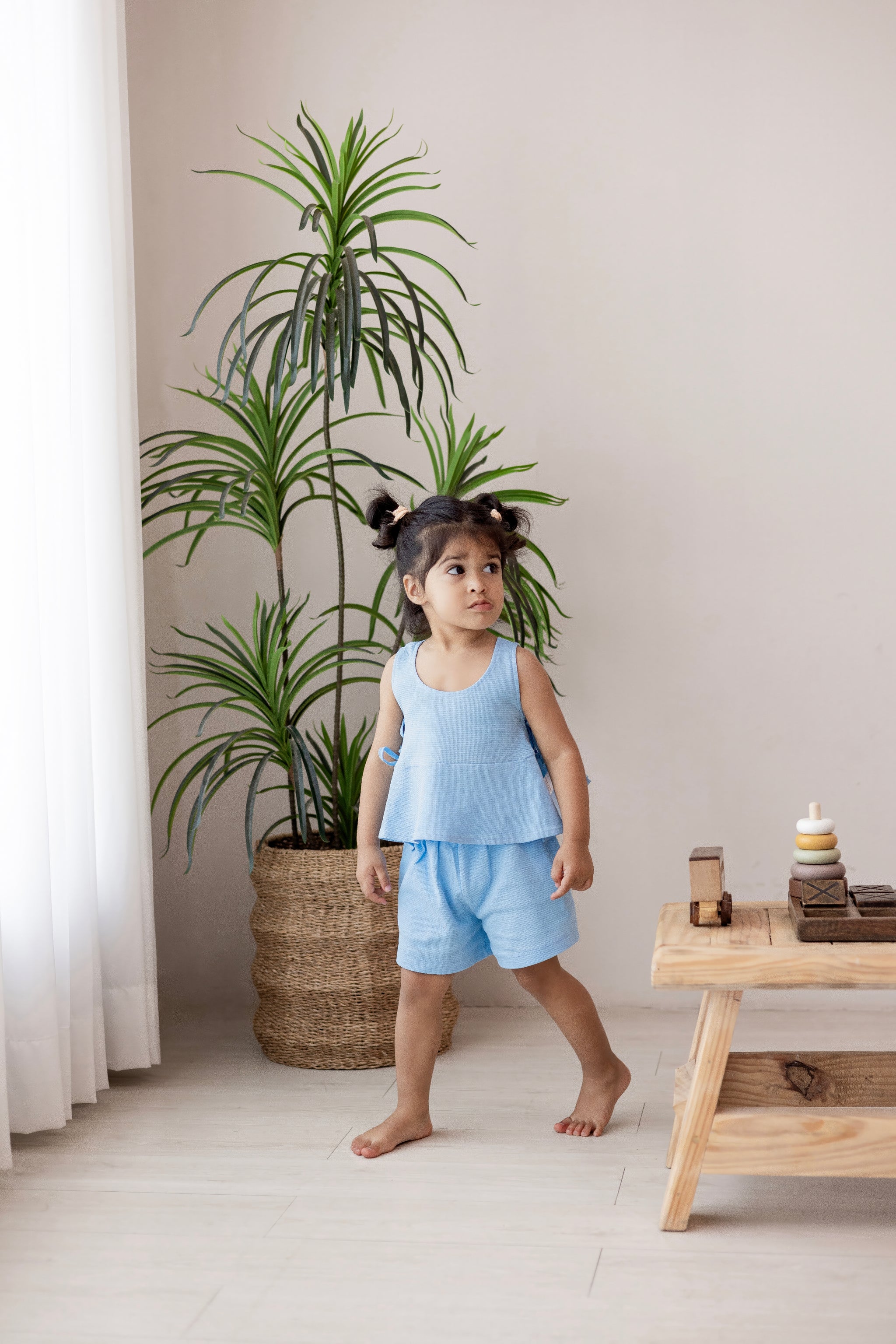 Bloom Top & Shorts Set - Blue