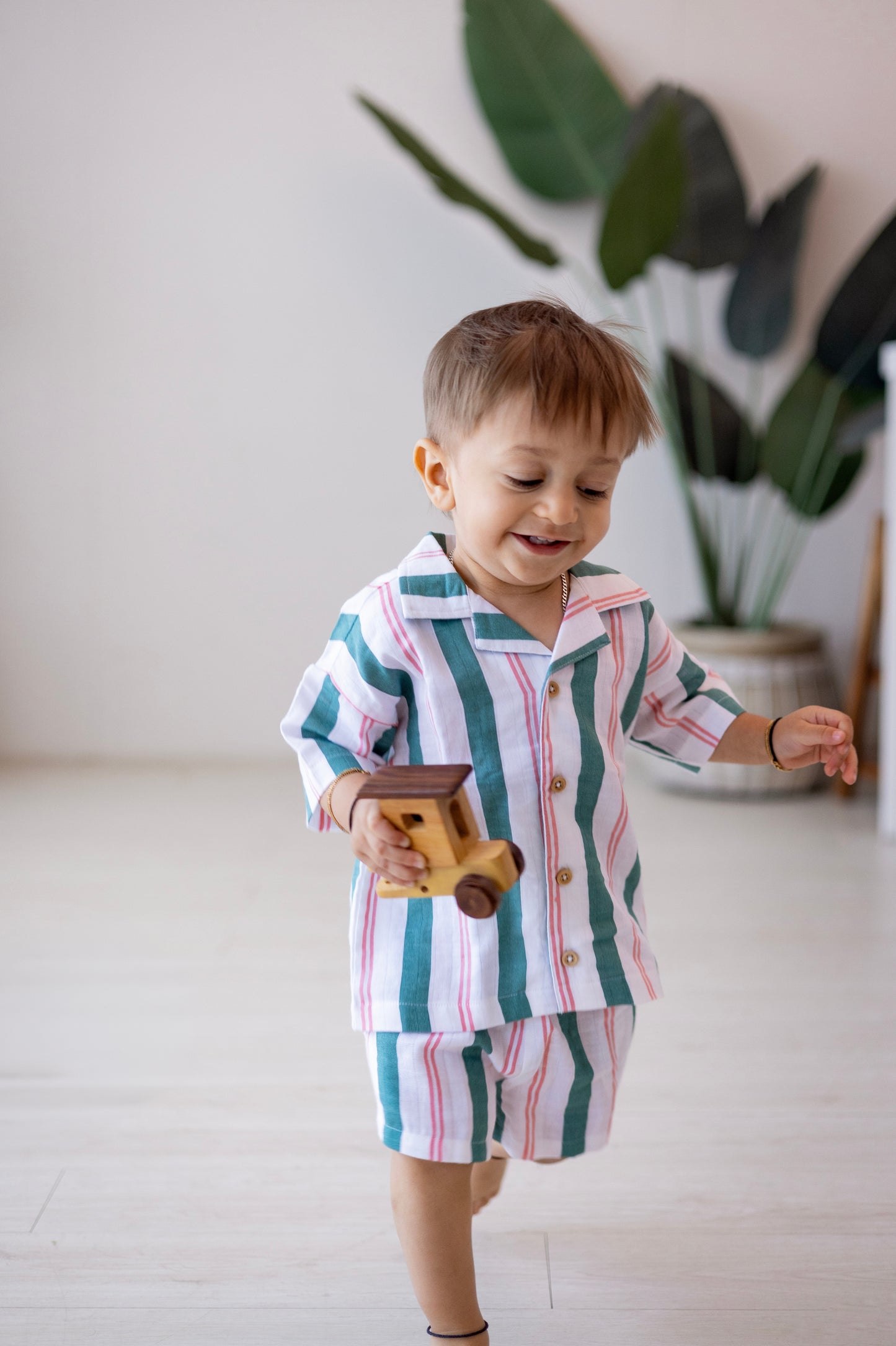 Sunny Shirt & Breezy Shorts Set - Matcha Sakura