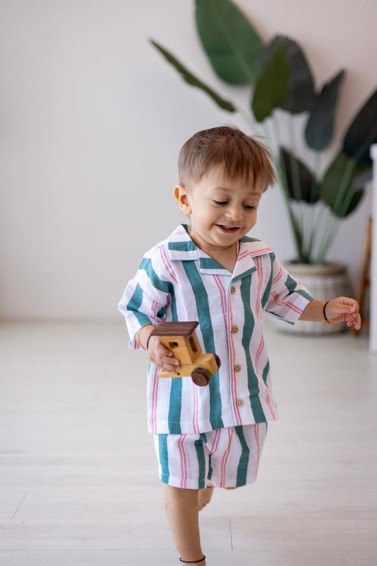 Sunny Shirt & Breezy Shorts Set - Matcha Sakura