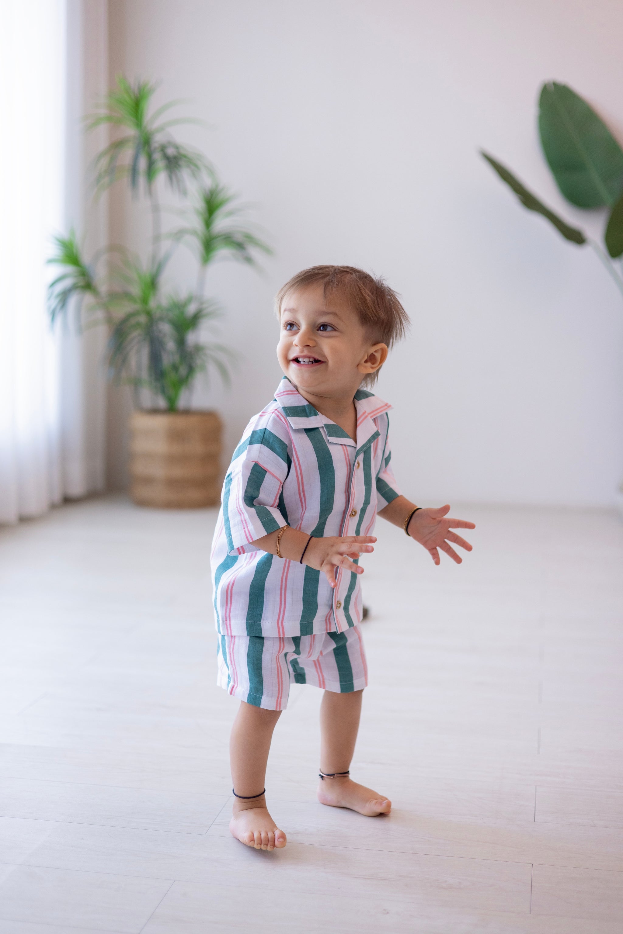 Sunny Shirt & Breezy Shorts Set - Matcha Sakura