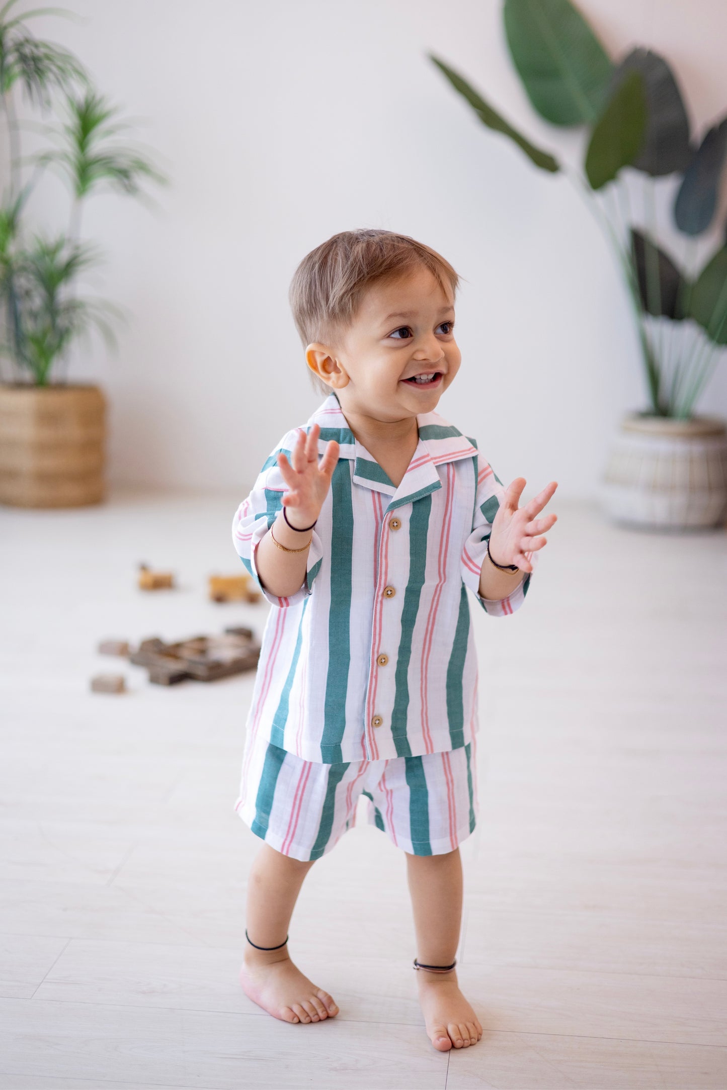 Sunny Shirt & Breezy Shorts Set - Matcha Sakura