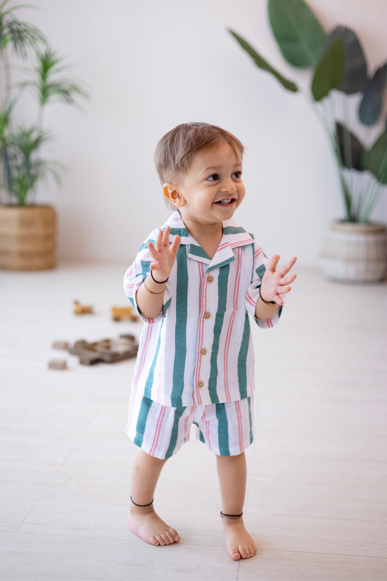 Sunny Shirt & Breezy Shorts Set - Matcha Sakura