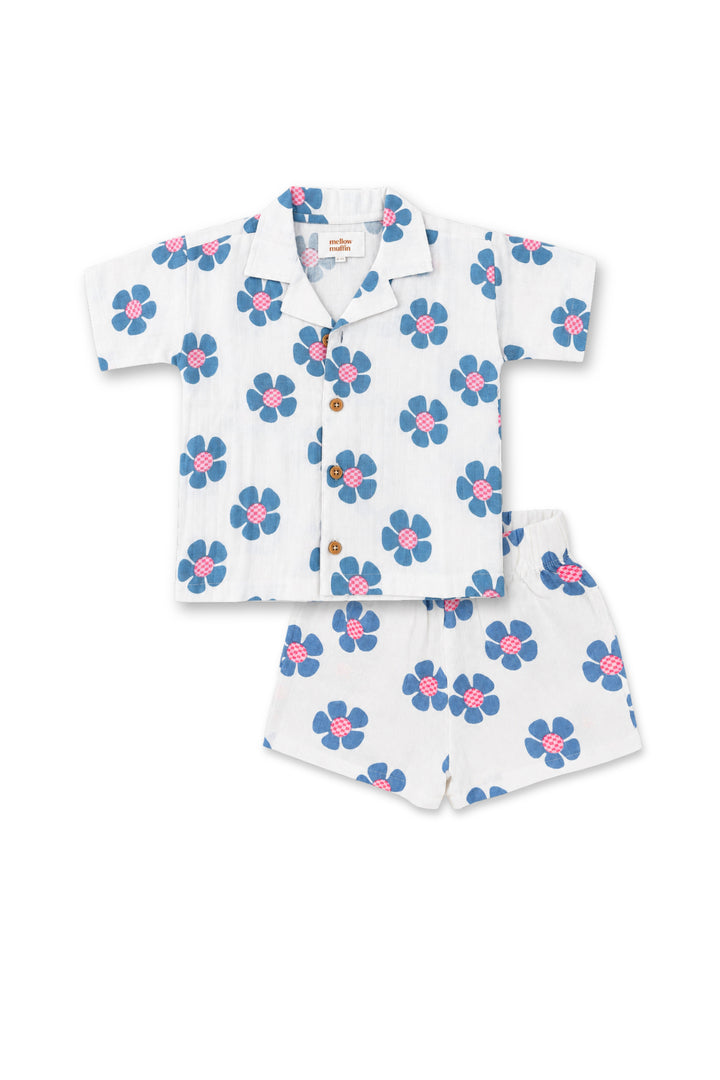 Sunny Shirt & Breezy Shorts Set - Berry Blossom