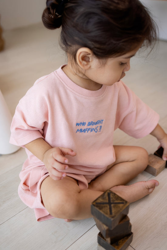 Muffins Tee & Shorts Set - Pink
